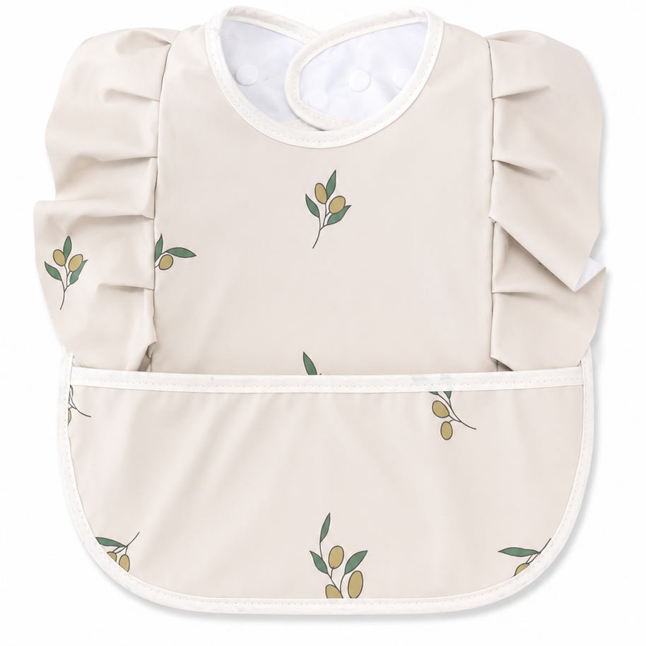 Bavoir imperméable avec poche récupératrice