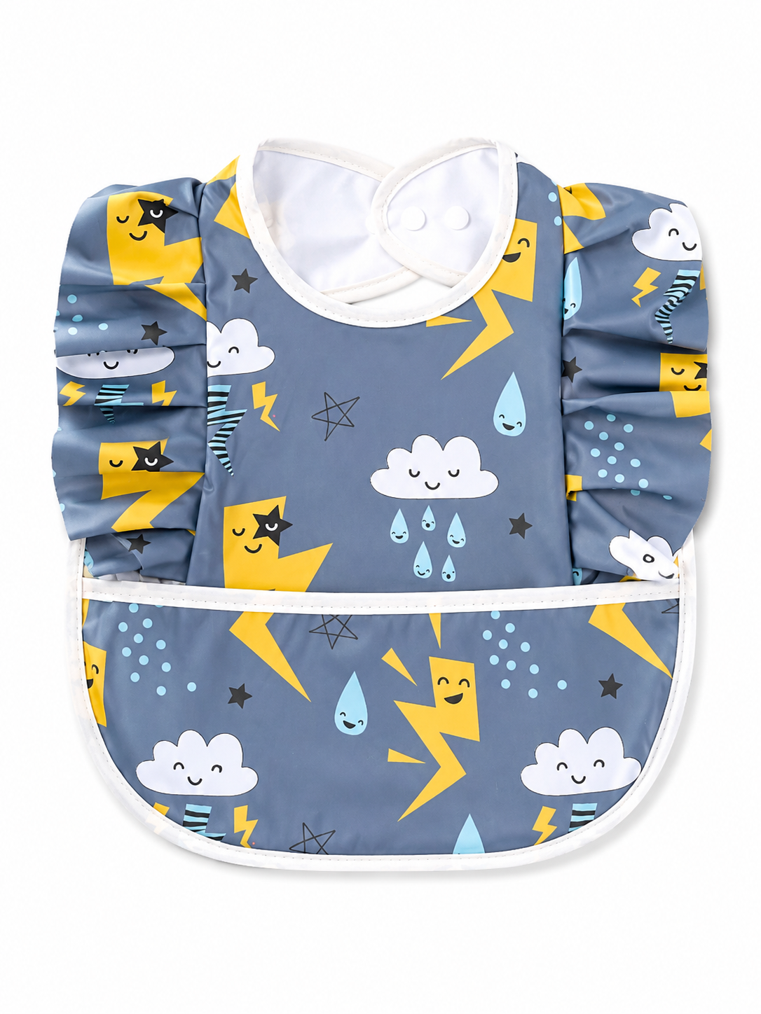 Bavoir imperméable avec poche récupératrice