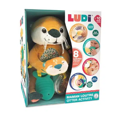 Ludi Maman Loutre – Peluche d’Activités Multicolore - Ludi - pour bébé Maroc -www.babyboss.ma