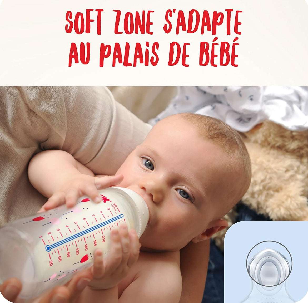 Nuk Biberon first choice+ Température control 240 ml en Verre – Rose