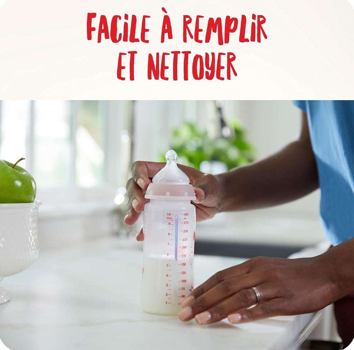 Nuk Biberon first choice+ Température control 240 ml en Verre – Bleu