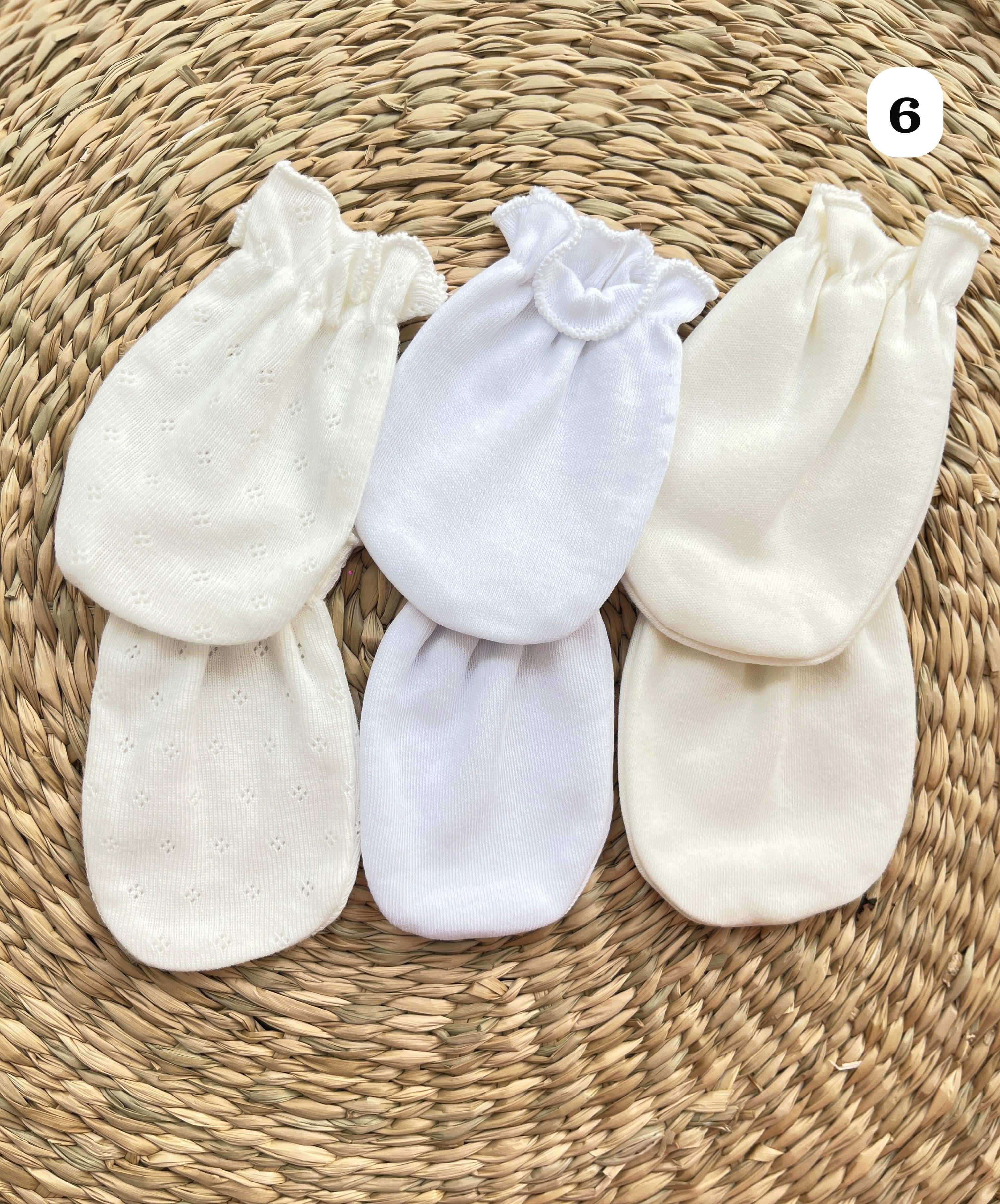 Lot de 3 moufles bébé 100% Coton