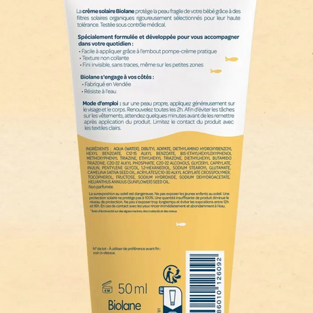 Biolane Crème solaire SPF50 Visage & Corps 50ml