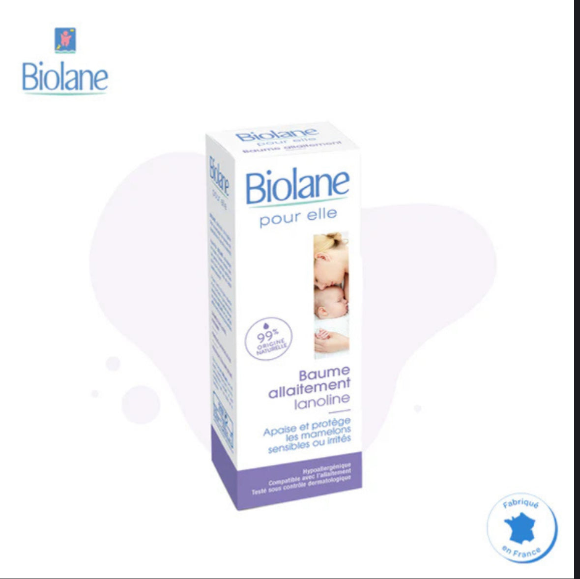BIOLANE – Baume Allaitement 40ml – Soin Nourrissant et Apaisant pour Mamelons – Certifié Bio