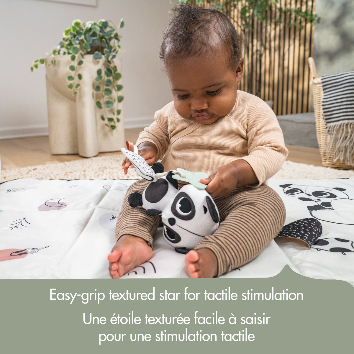Hochet panda décoratif noir et blanc Tiny Love