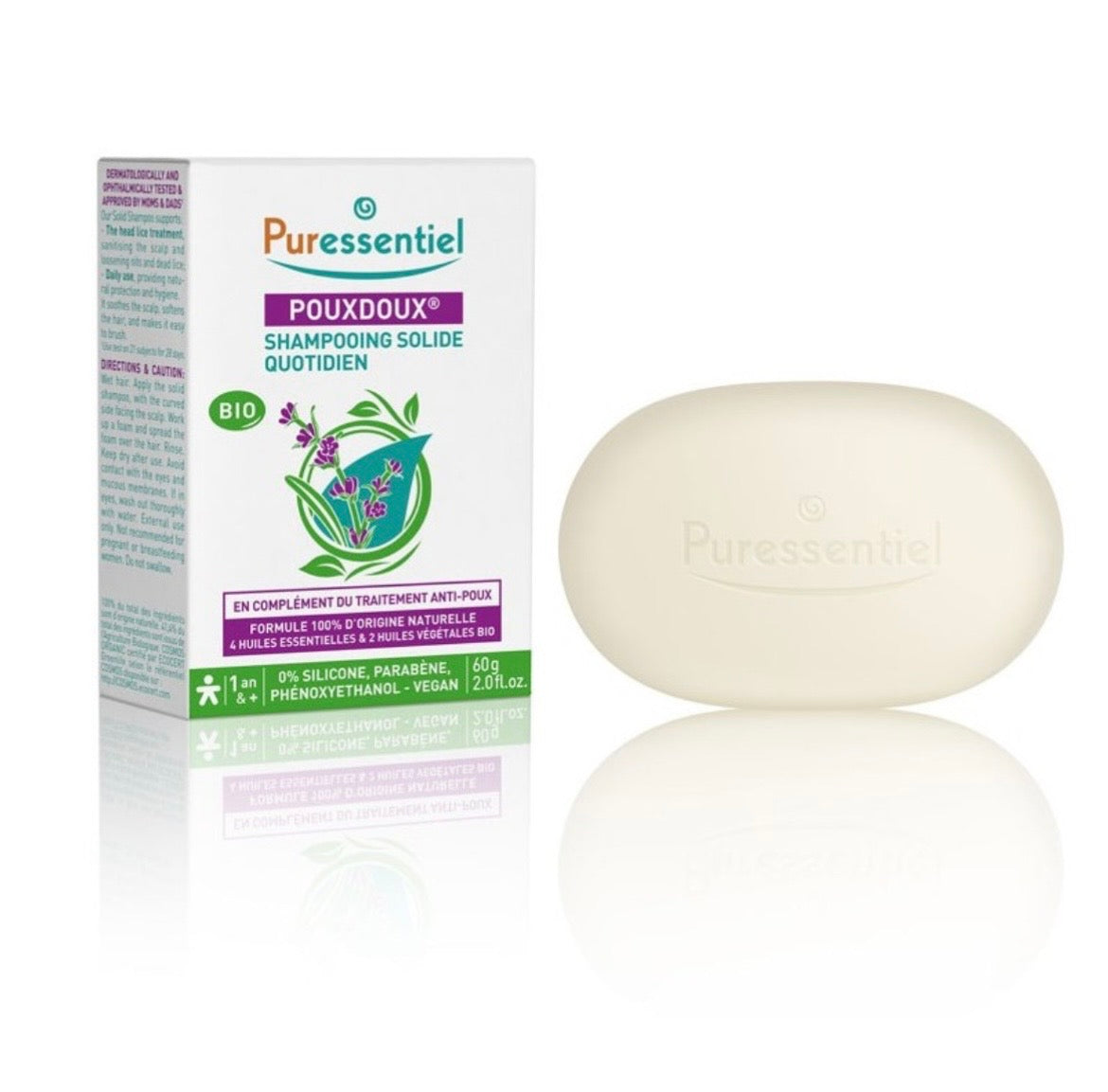 Puressentiel Pouxdoux Shampooing Solide Quotidien 60g - Puressentiel - pour bébé Maroc -www.babyboss.ma
