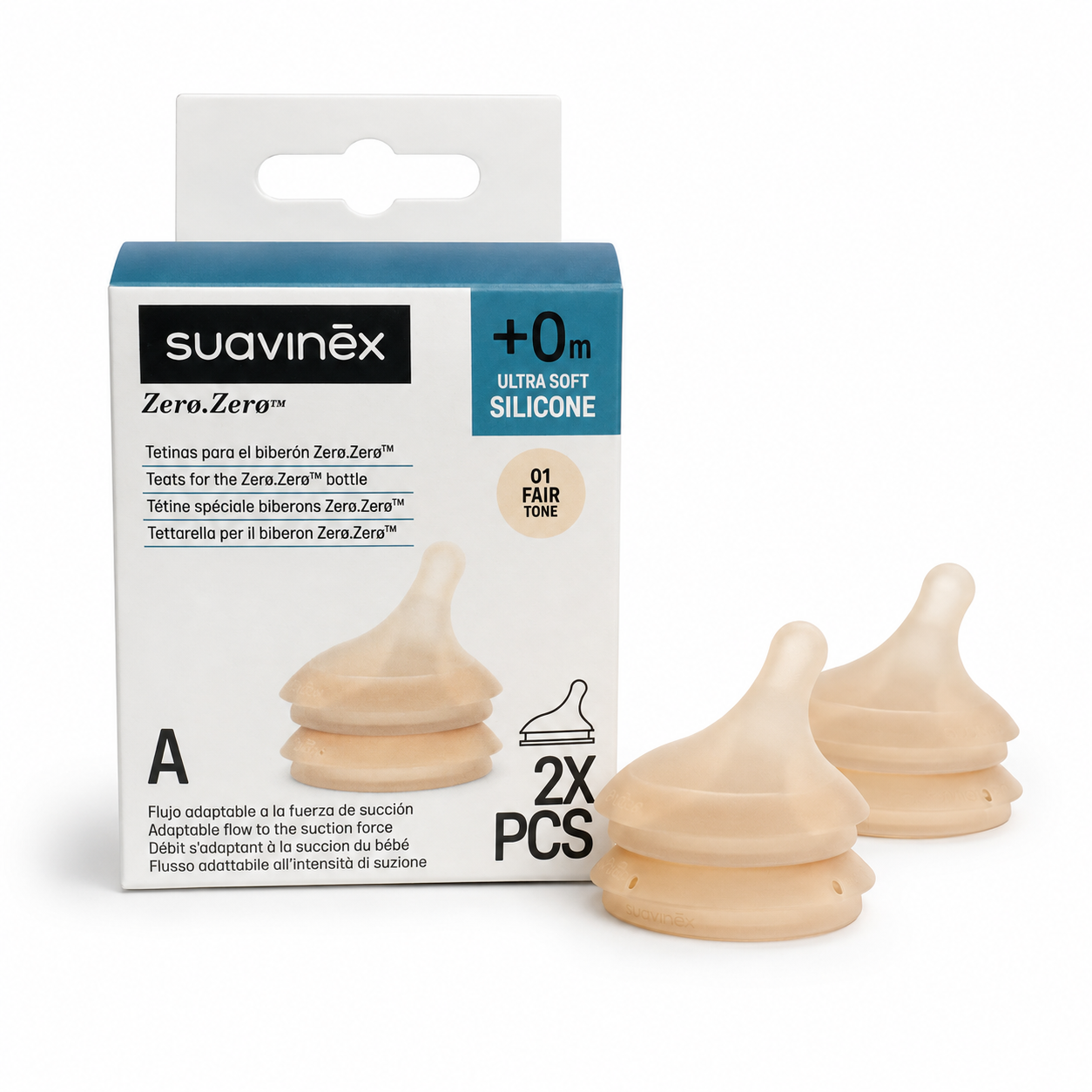 Tétines Suavinex Zero.Zero™️ Fair Tone – Lot de 2