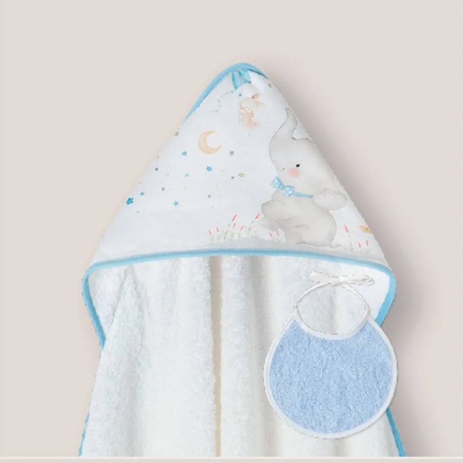 Interbaby cap de bain 100×100 et bavoir