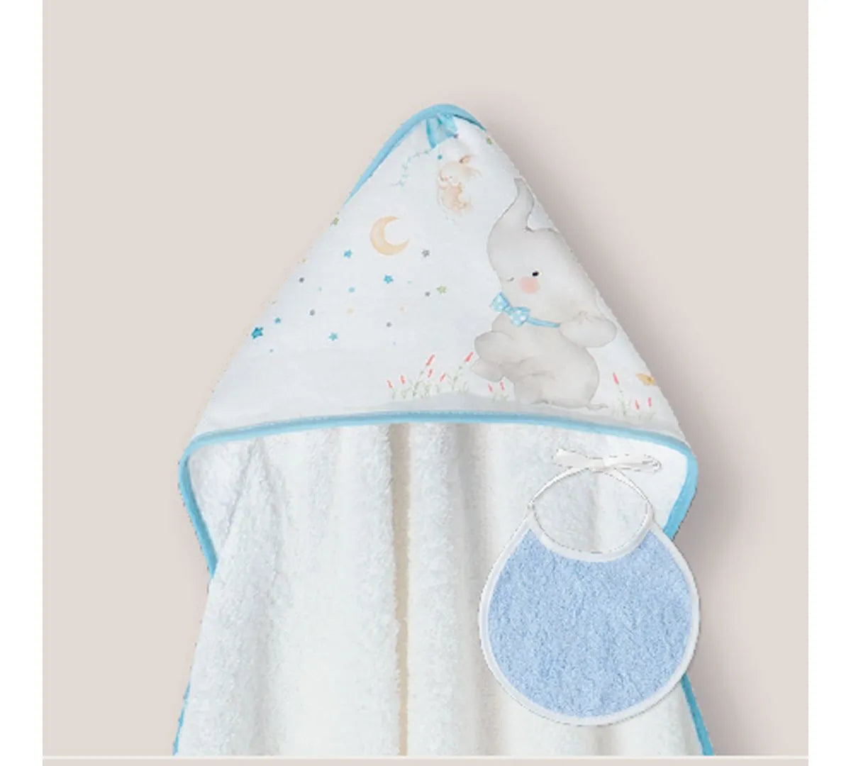 Interbaby cap de bain 100×100 et bavoir