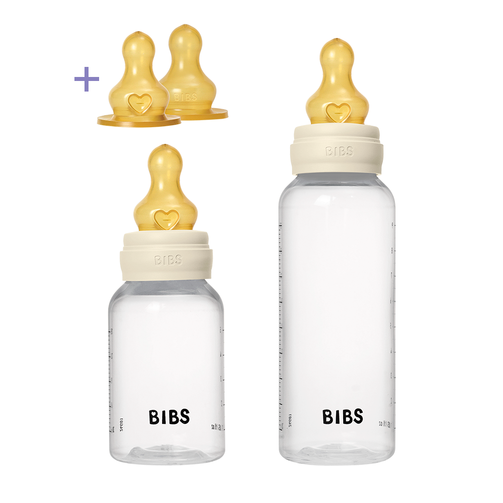Set Évolutif Biberon PP sans BPA 150ml / 270ml avec Tétines en Latex – Ivory – BIBS