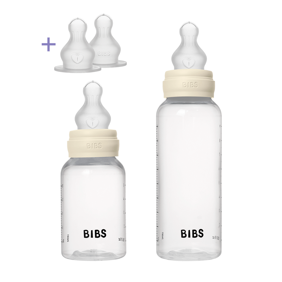 Set Évolutif Biberon PP sans BPA 150ml / 270ml avec Tétines en Silicone – Ivory – BIBS