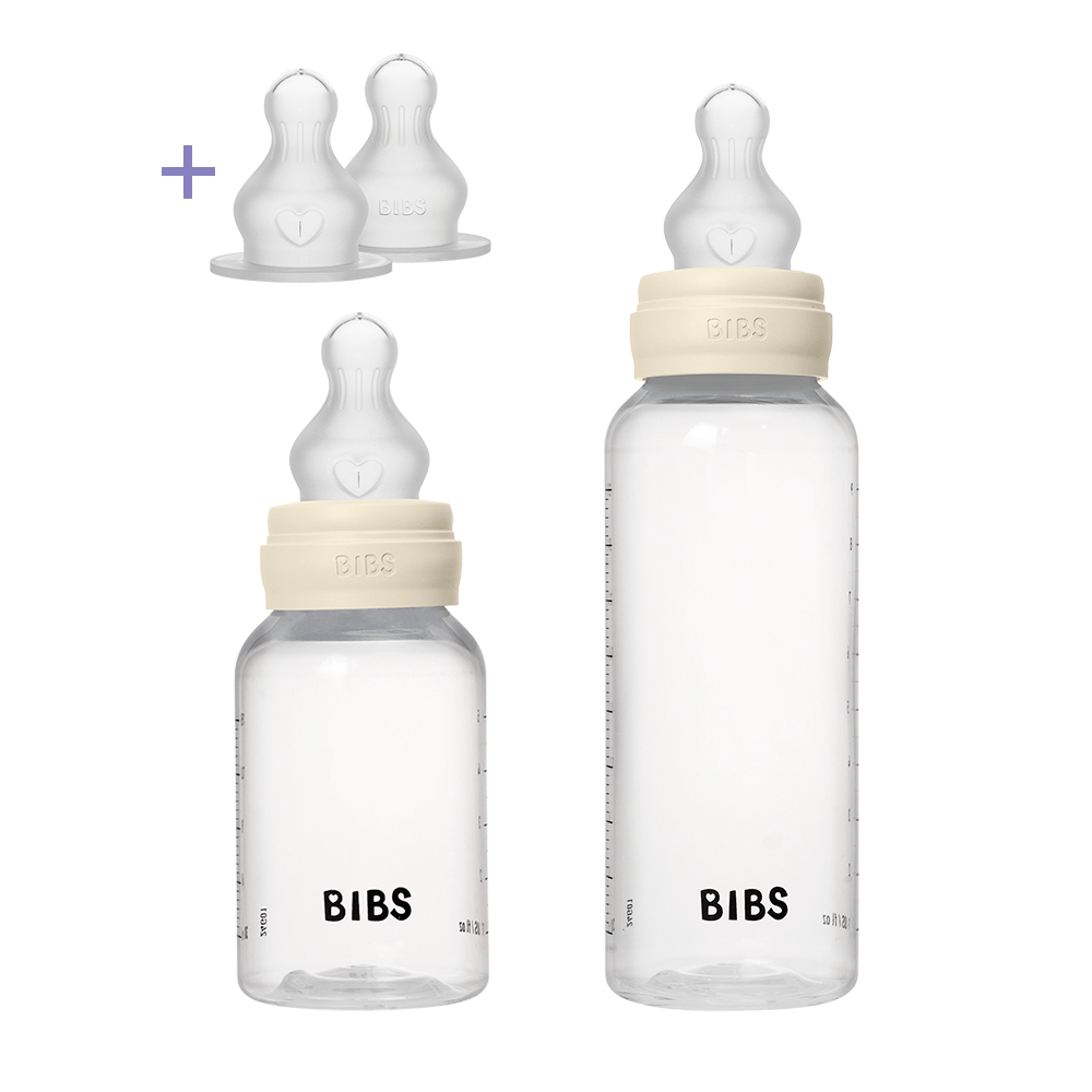Set Évolutif Biberon PP sans BPA 150ml / 270ml avec Tétines en Silicone – Ivory – BIBS