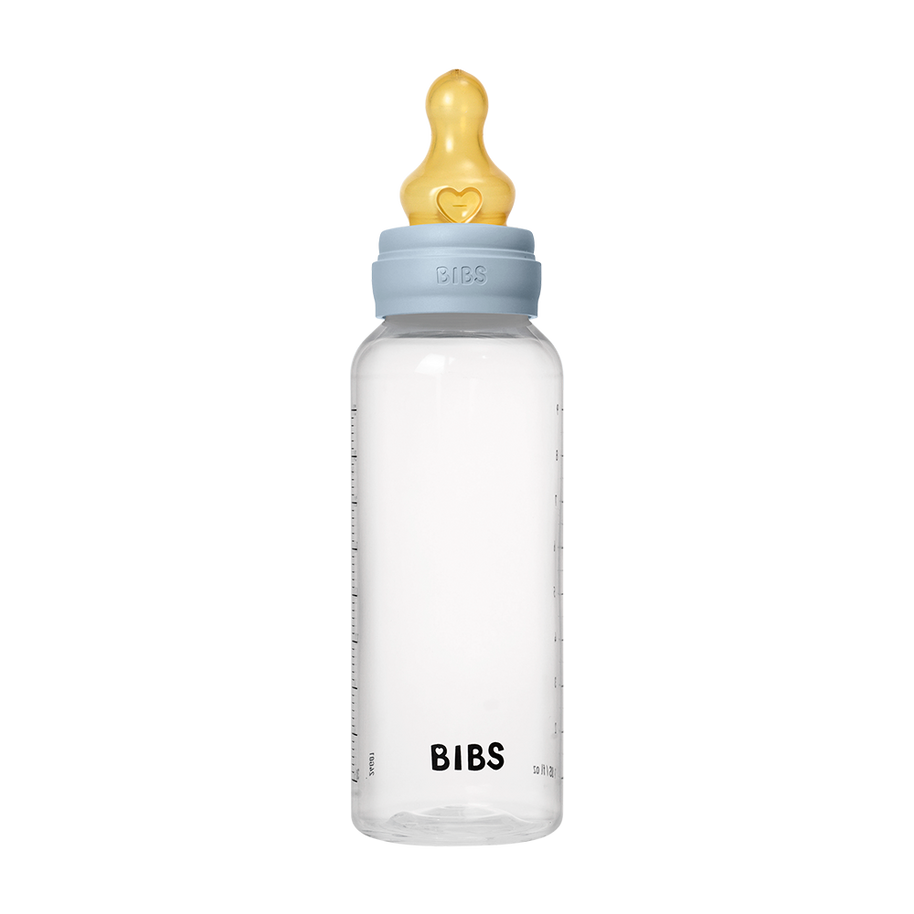 Biberons en Plastique sans BPA 270ml avec Tétine en Latex Débit moyen -Baby Blue - BIBS
