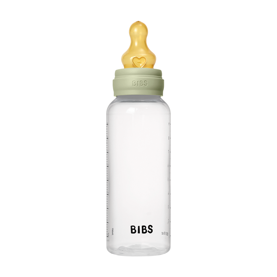 Biberons en Plastique sans BPA 270ml avec Tétine en Latex Débit moyen - Sage - BIBS