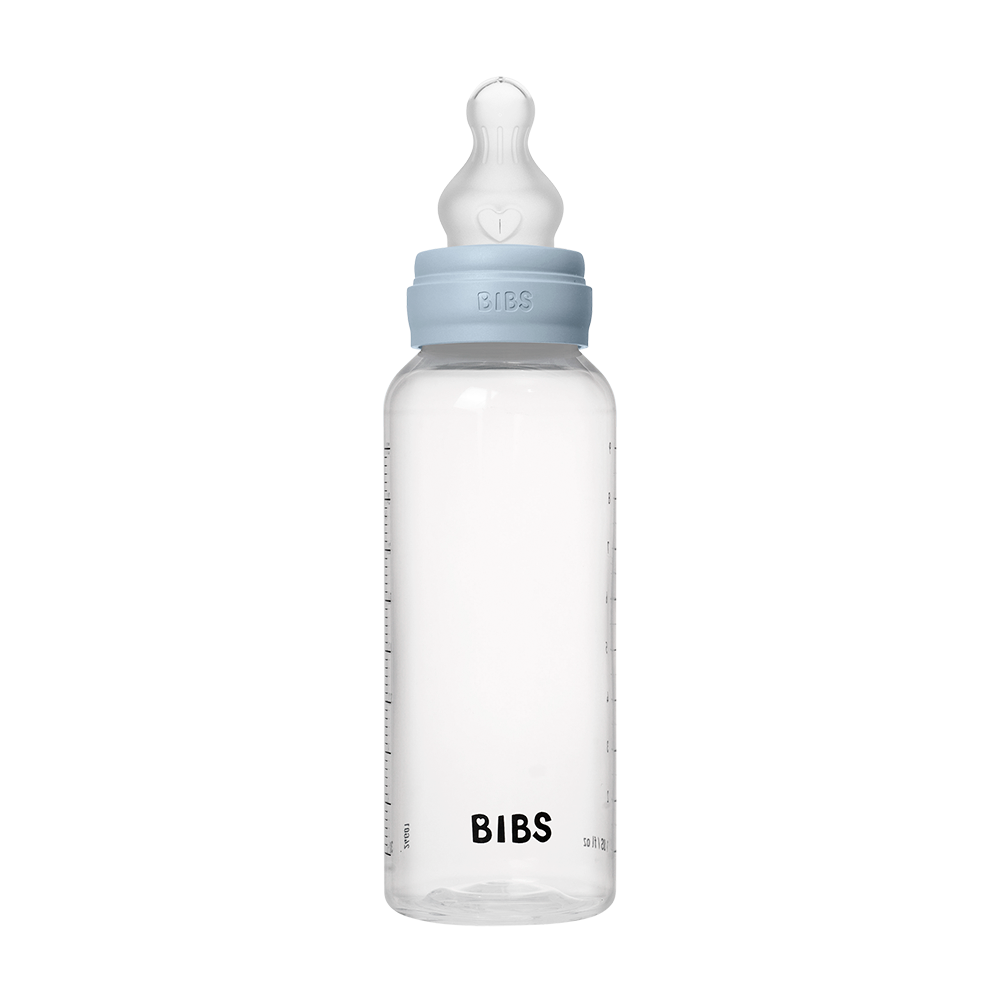 Biberon BIBS Sans BPA 270ml – Silicone Débit moyen - Baby Blue