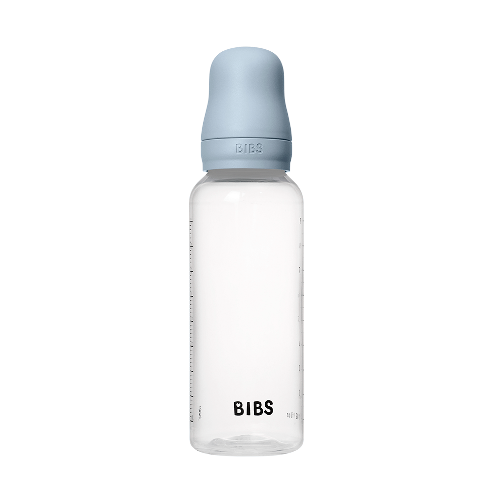 Biberon BIBS Sans BPA 270ml – Silicone Débit moyen - Baby Blue