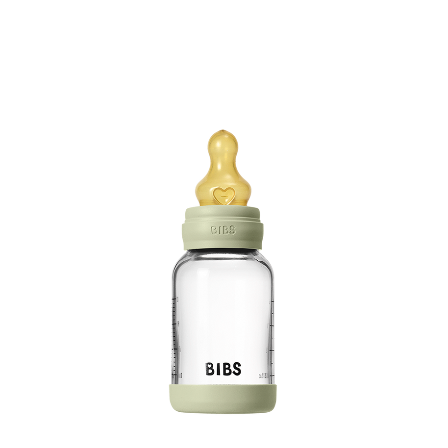 Biberon en Verre 120ml avec Tétine en Latex Débit lent – BIBS - Sage
