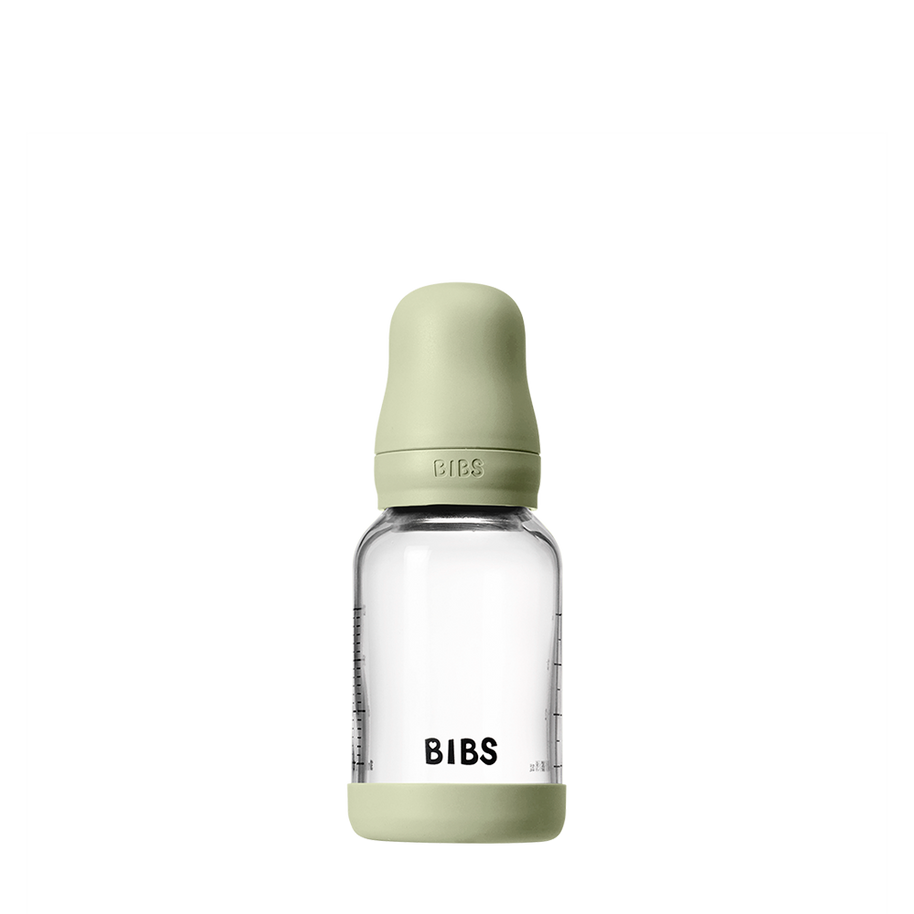 Biberon en Verre 120ml avec Tétine en Latex Débit lent – BIBS - Sage