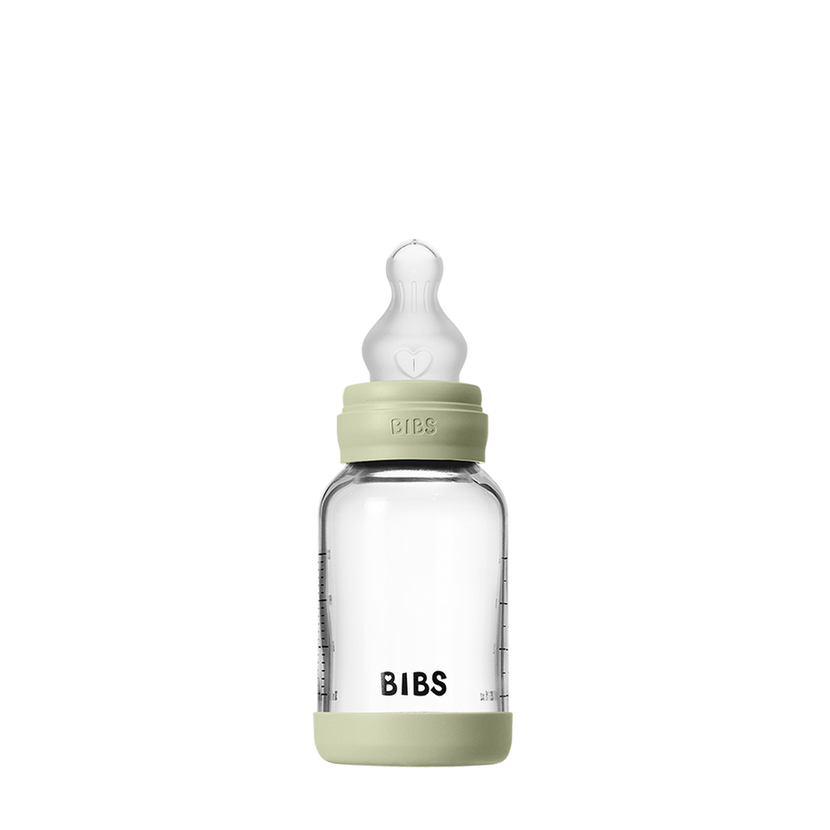 Biberon en Verre 120ml avec Tétine en Silicone Débit Lent - Sage