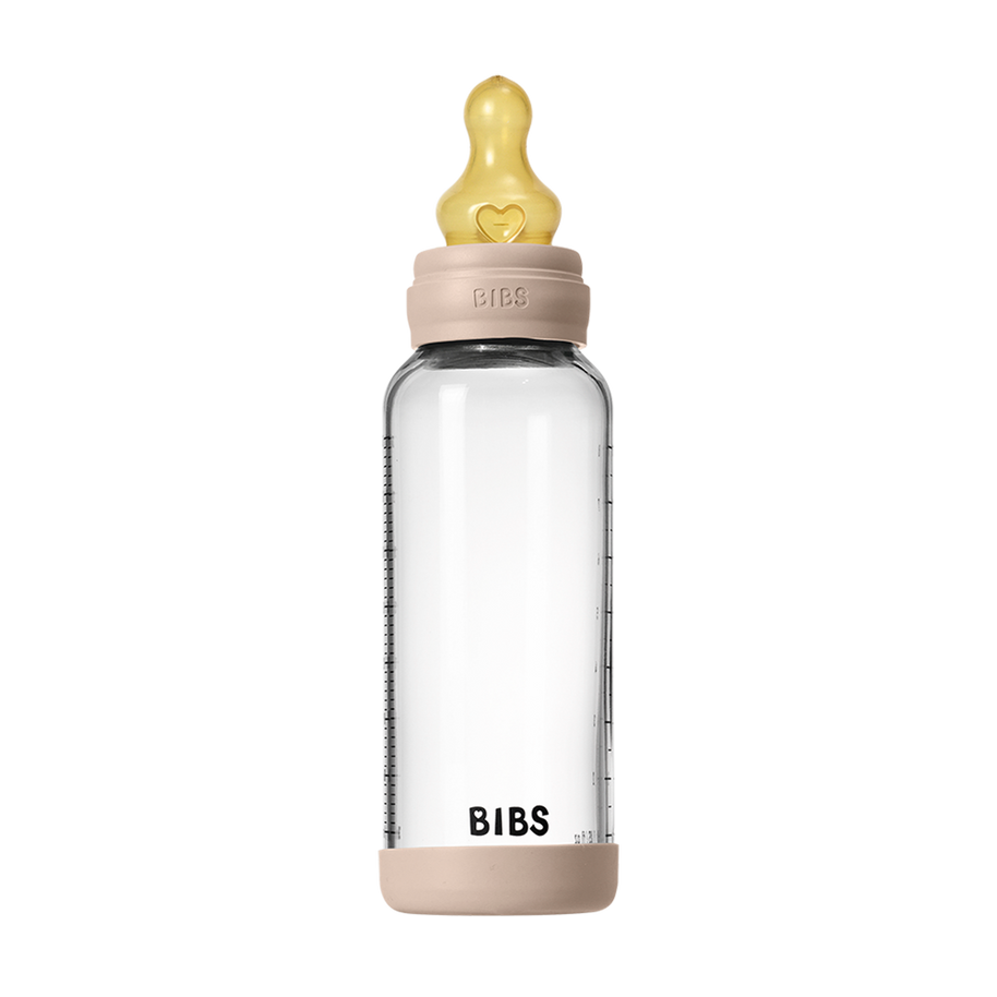 Biberon en Verre 240ml avec Tétine en Latex Débit Moyen - Blush