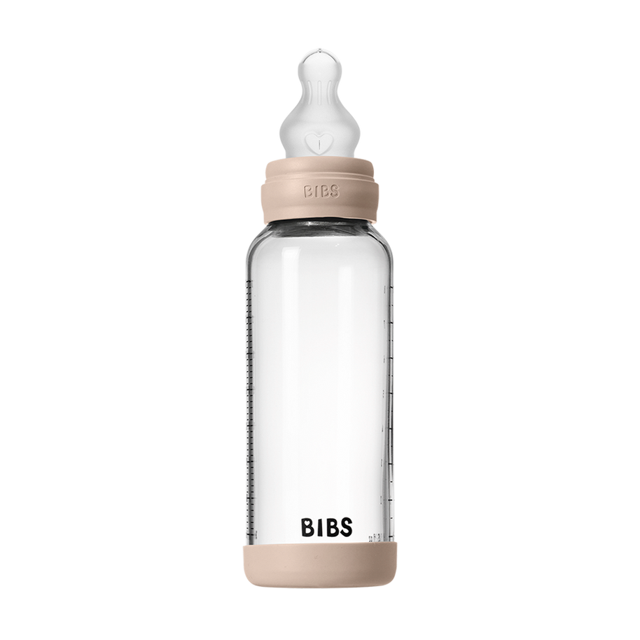 Biberon en Verre 240ml avec Tétine en Silicone Débit Moyen - Blush