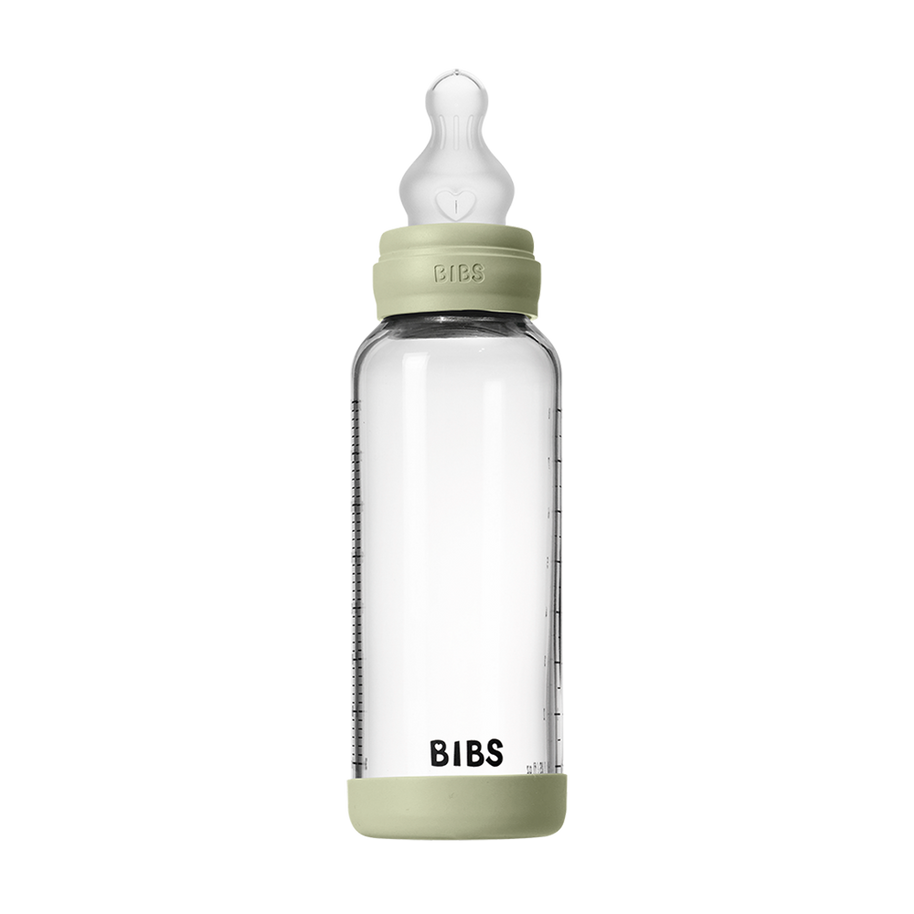 Biberon en Verre 240ml avec Tétine en Silicone Débit Moyen - Sage