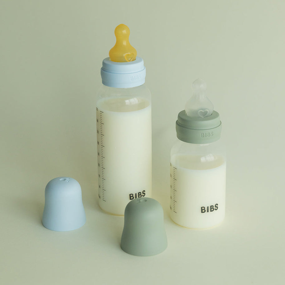 Biberons en Plastique sans BPA 270ml avec Tétine en Latex Débit moyen - Sage - BIBS