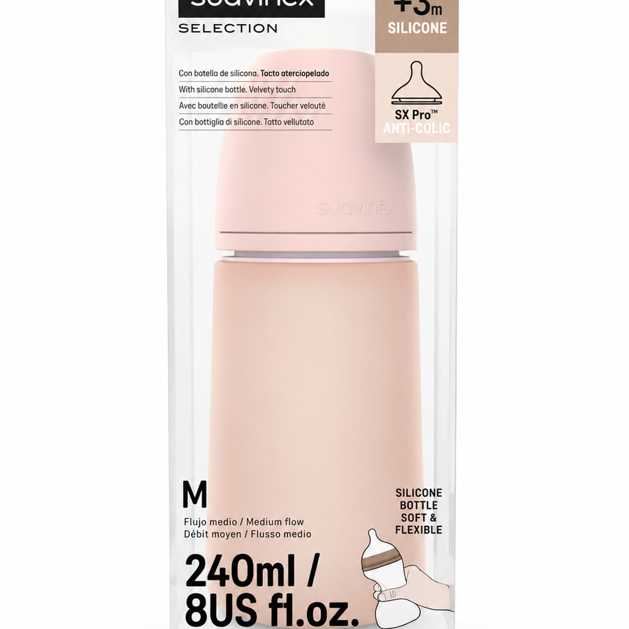 Biberon Suavinex Selection en silicone anti-colique – 240 ml