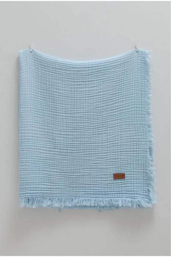 Couverture en mousseline, couleur bleue, 120x100 cm