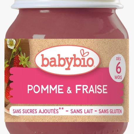 Babybio Petit Pot Pomme de Nouvelle-Aquitaine & Fraise 2x 130g