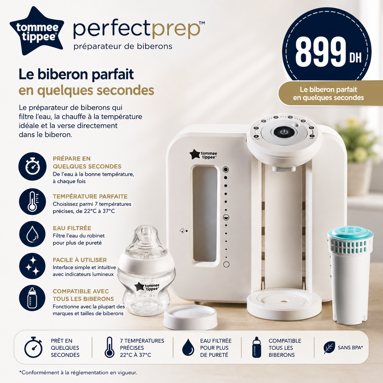 Tommee Tippee PerfectPrep Bottle Preparation Machine - White