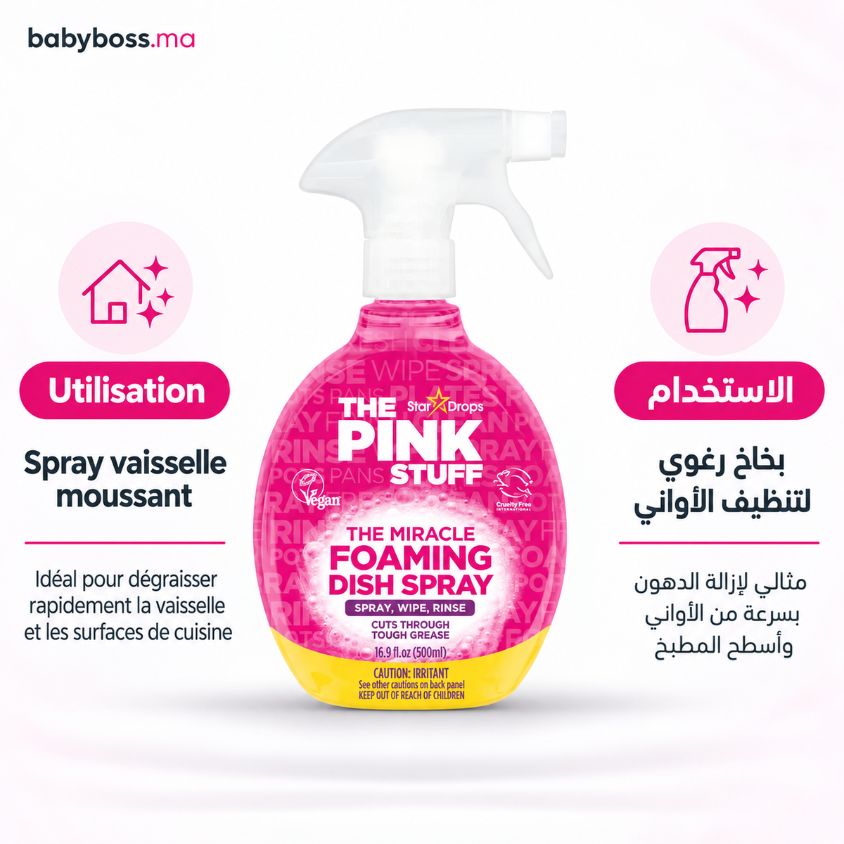 The pink stuff- Spray vaisselle miracle dégraissant 500 ml