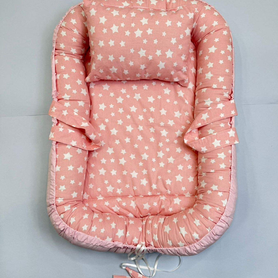 Couffin Double-Face pour Bébé – Cotton Rose - BABYBOSS sommeil - pour bébé Maroc -www.babyboss.ma