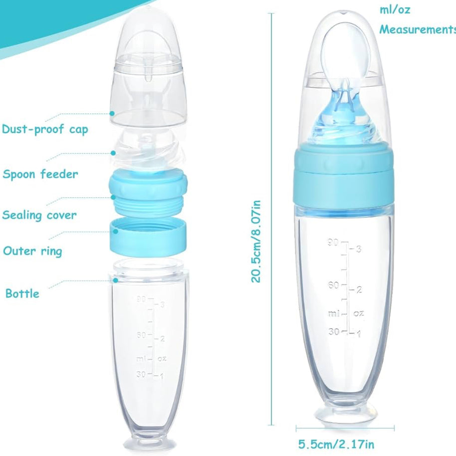 Cuillère biberon en silicone avec ventouse