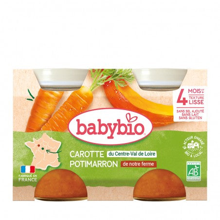 Babybio Pot Carotte Potimarron 2x130g
