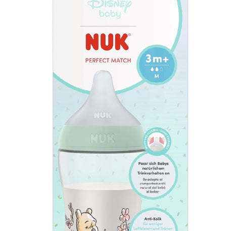 Biberon NUK Perfect Match avec tétine en silicone souple 260ml Winnie The pooh