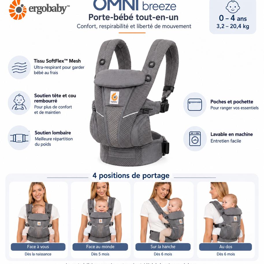 Porte-bébé Ergobaby Omni Breeze