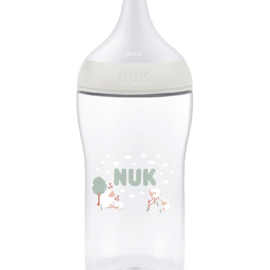 Biberon NUK Perfect Match avec tétine en silicone souple - Blanc