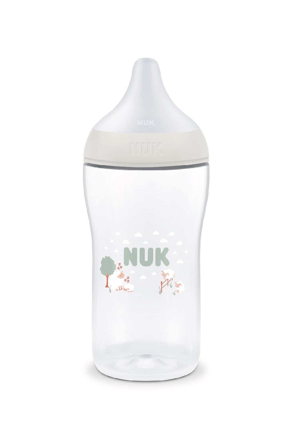 Biberon NUK Perfect Match avec tétine en silicone souple - Blanc