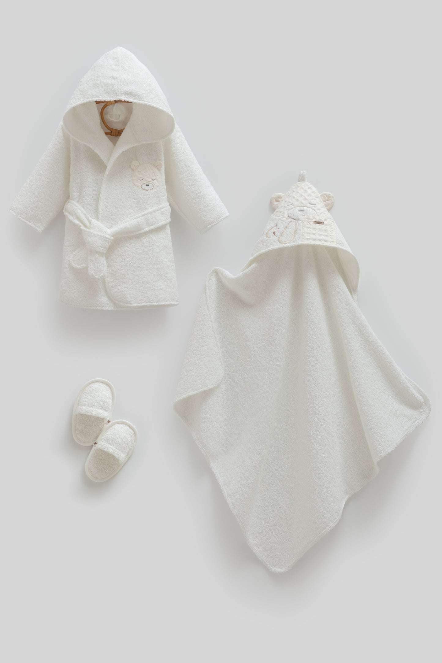 Set peignoir bébé écru 1 an