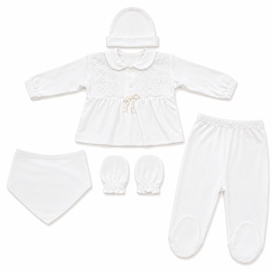 Ensemble naissance 5 pieces en coton 0-3 mois