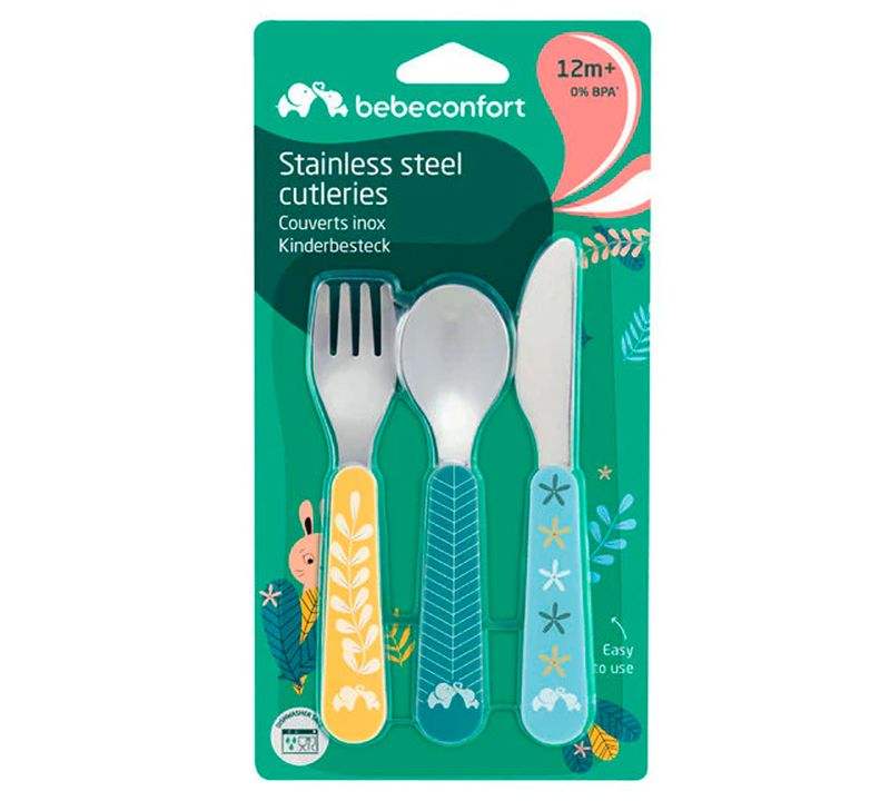 Set Cubiertos Metal +12M - Bebeconfort - REPAS pour bébé Maroc -www.babyboss.ma