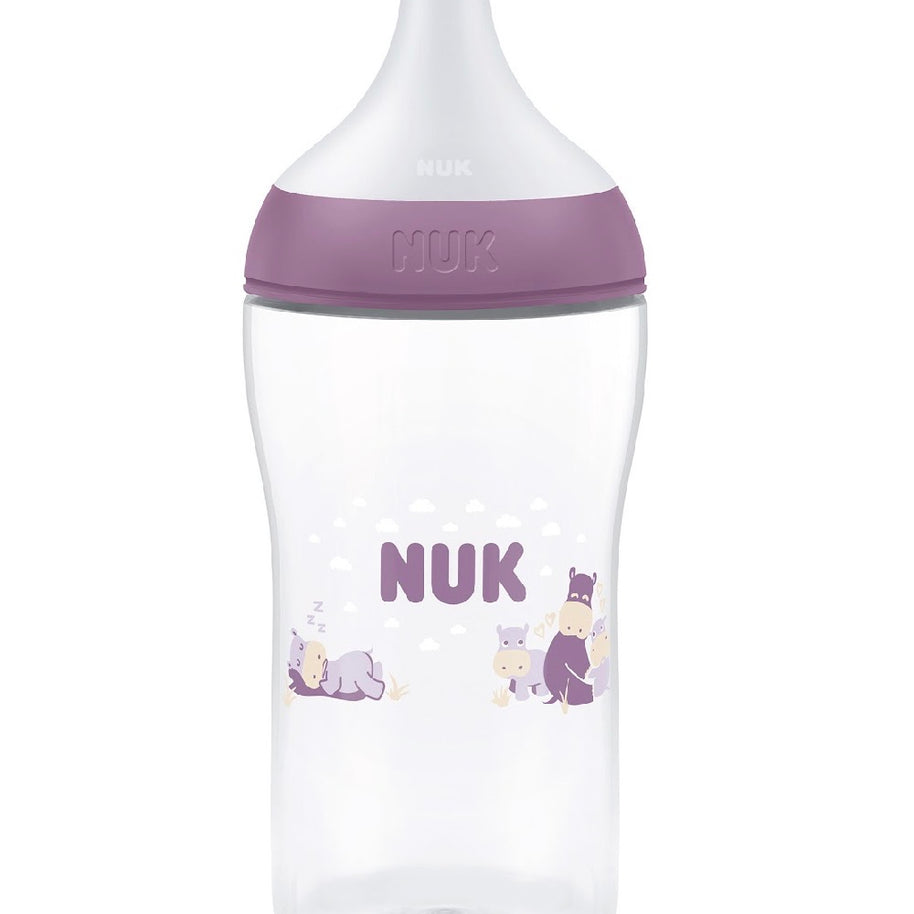 Biberon NUK Perfect Match avec tétine en silicone souple - Mauve