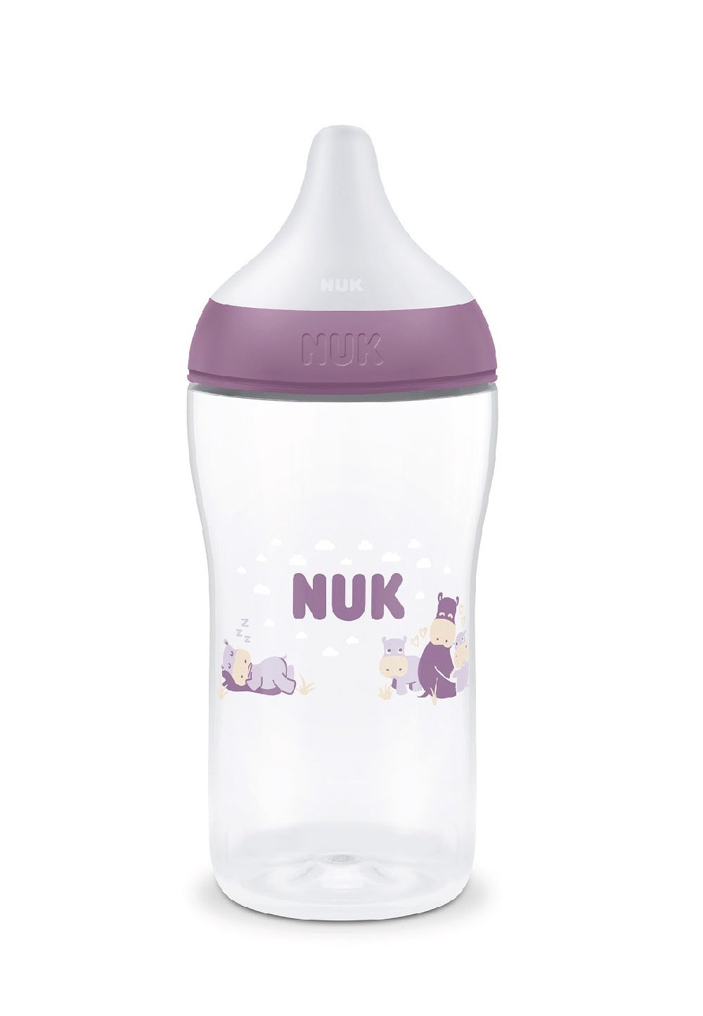 Biberon NUK Perfect Match avec tétine en silicone souple - Mauve