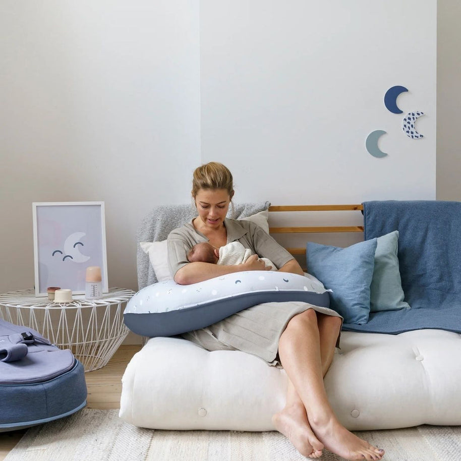 Coussin d'allaitement et maternité BUDDY Doomoo - Blue Grey Moon