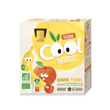 Vitabio COOL FRUITS Banane Pomme 4x 90g - Vitabio - Alimentation pour bébé Maroc -www.babyboss.ma