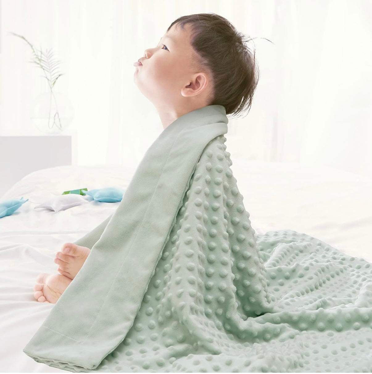 Interbaby couverture junior bulles 80 x 110 cm vert - Interbaby - pour bébé Maroc -www.babyboss.ma