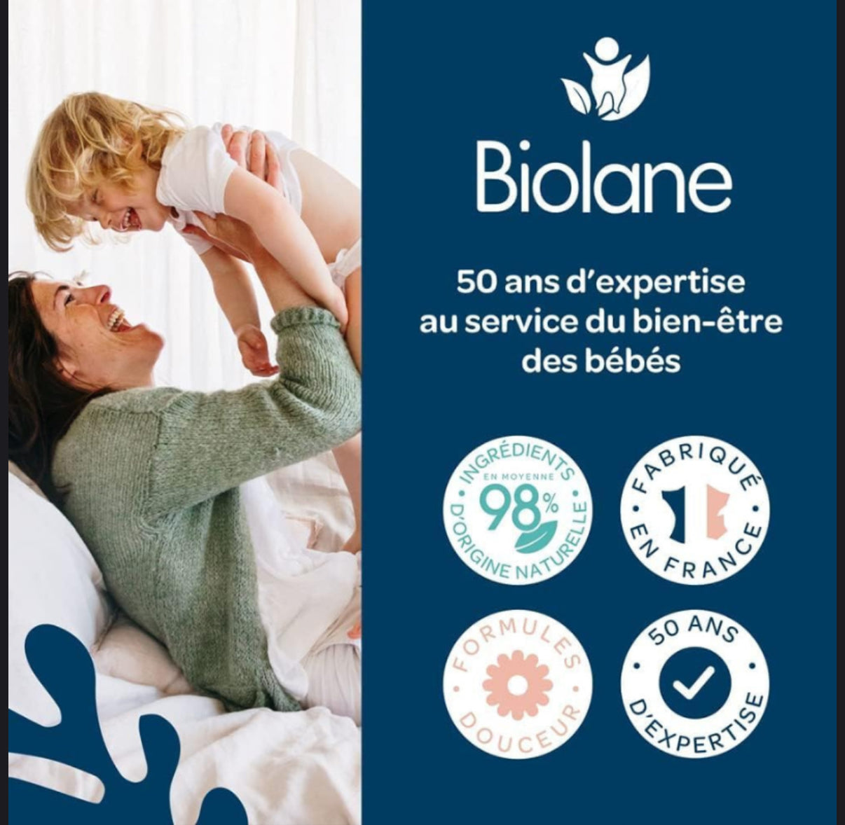 BIOLANE – Topilane AD Crème Émolliente Visage 50ml – Peaux Très Sèches et à Tendance Atopique