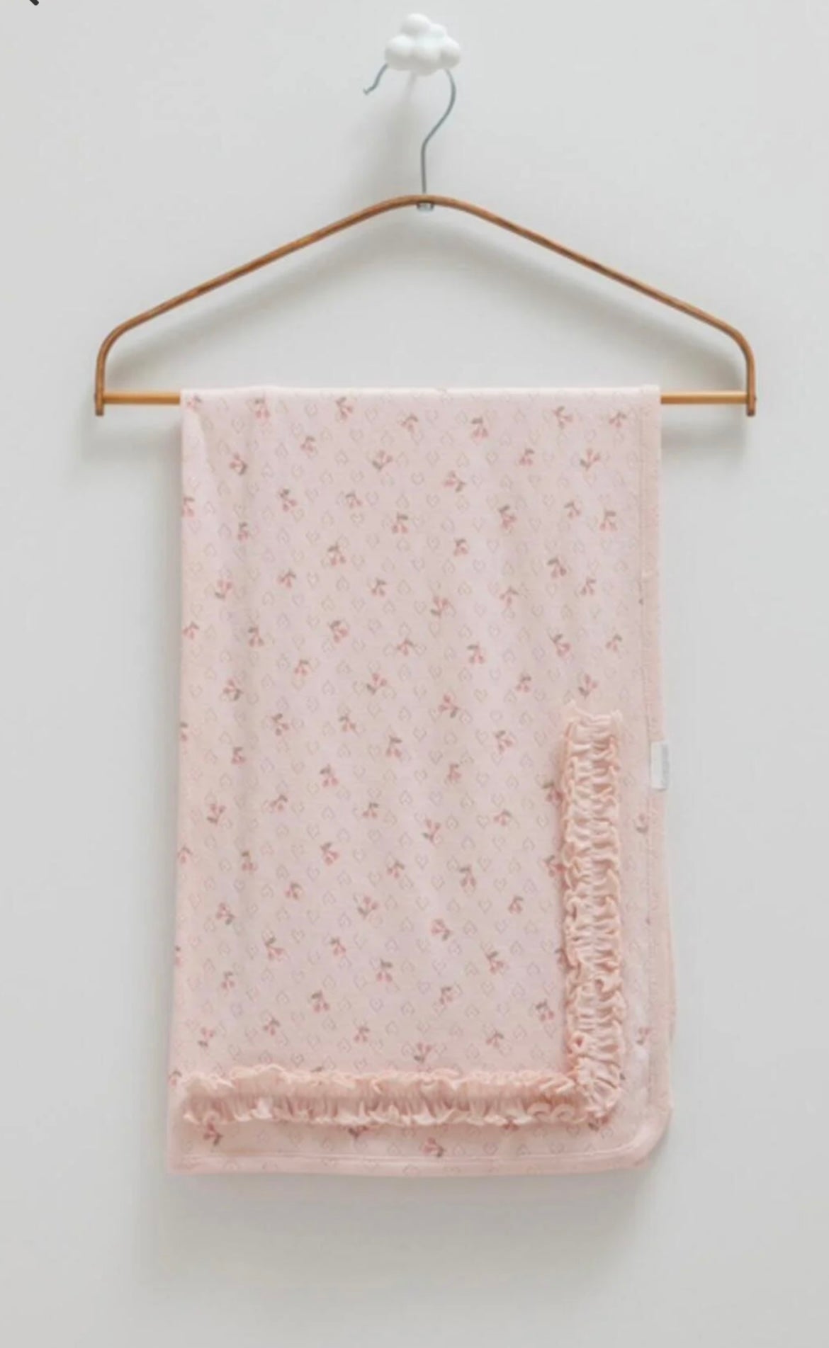 Couverture bébé rose mauve 90x90