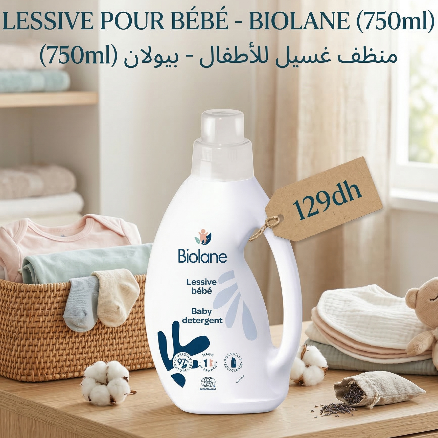 Lessive pour Bébé 750ml -Biolane